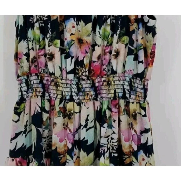 Joseph Ribkoff Sz 16 Midnight Blue-Multi Floral Halter Dress Style 221334 Easter - Picture 5 of 15